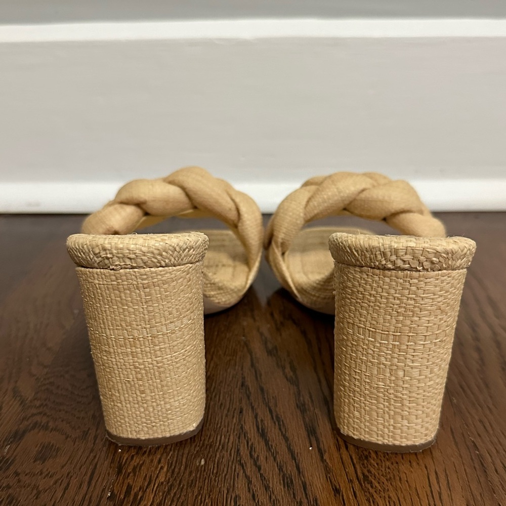 Loeffler Randall Freya Braided Raffia Heeled Mules - Picture 8 of 10